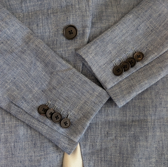 Veronica Beard Orchid Linen Dickey Jacket Blazer Blue Chambray Size 0 Celebrity - Picture 9 of 13